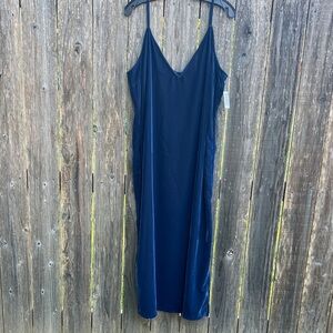 Elegant Navy Blue Slip Dress